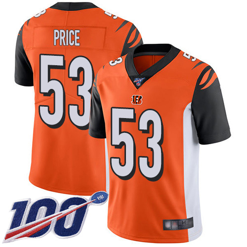 Cincinnati Bengals Limited Orange Men Billy Price Alternate Jersey NFL Footballl #53 100th Season Vapor Untouchable